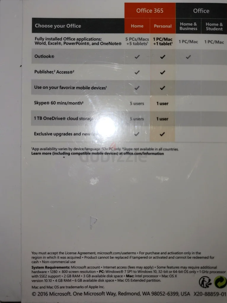 Microsoft Office 365 Personal - 1 Year Subscription63258143283074113