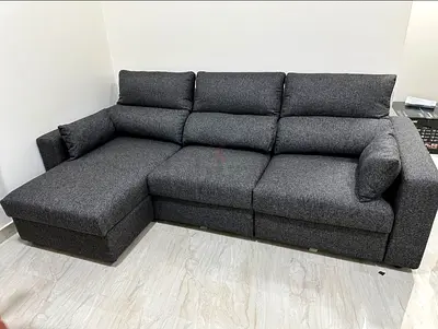Dark grey colour ikea brand L shape sofa cum bed for sale