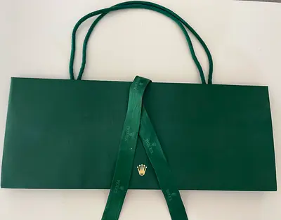 Authentic Rolex Paper Gift Bag Mint Gold Crown
