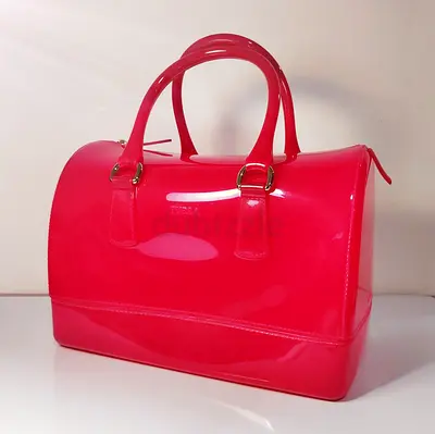 Furla Fuchsia Rubber Candy Satchel