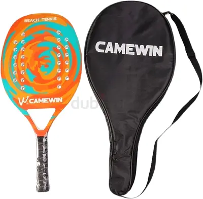 Padel Carbon Tennis Racket, Durable EVA Foam Tennis Racket with Bag for Outdoor Garden Sports