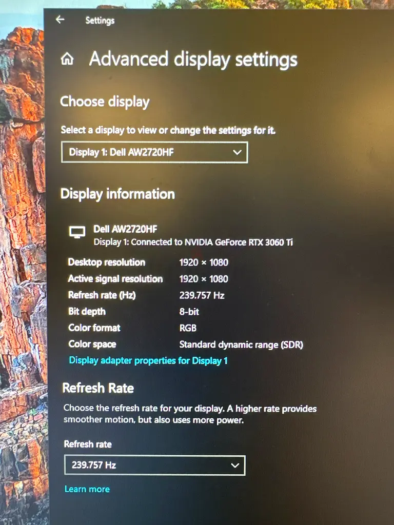 Alienware monitor 27 240H