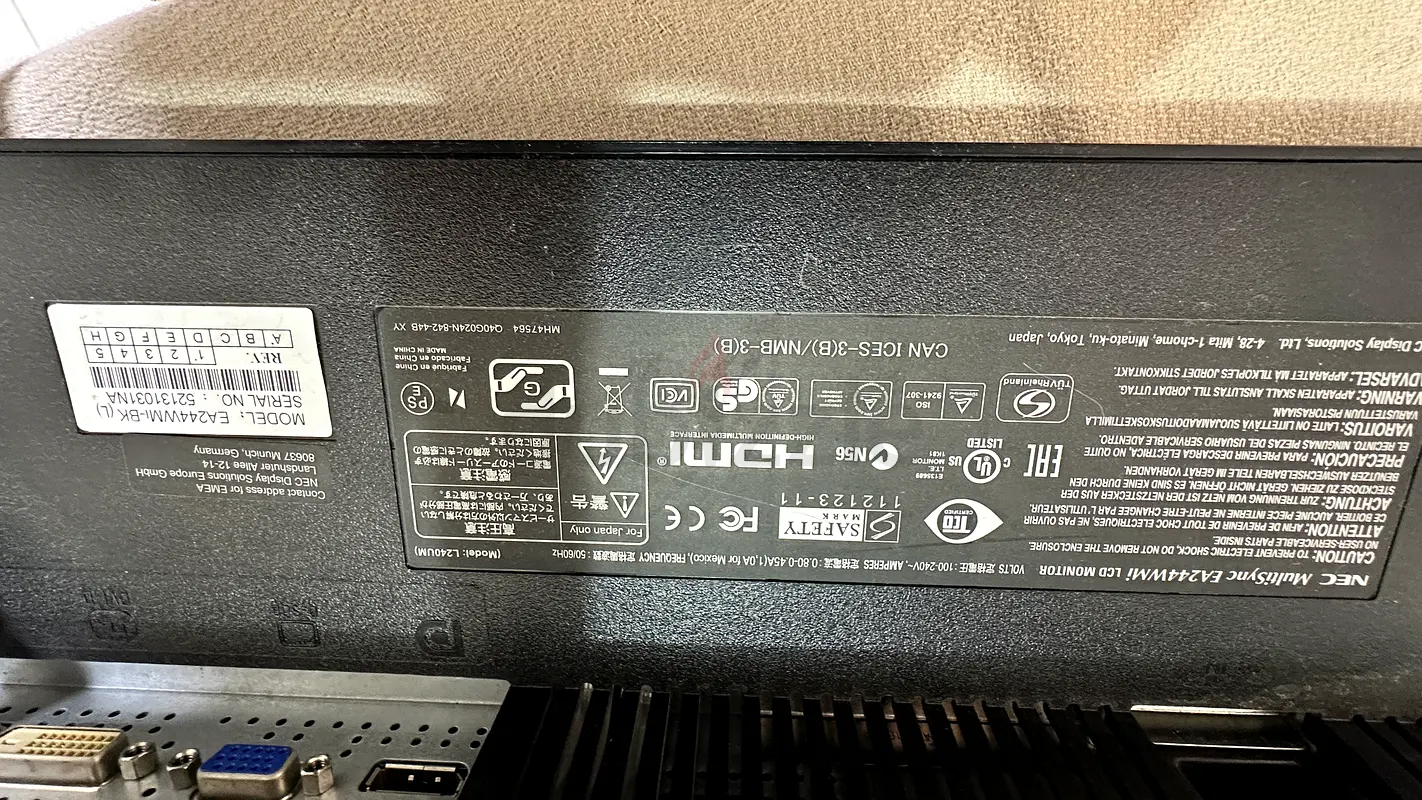 NEC Computer Monitor 24 inch63254998735489111