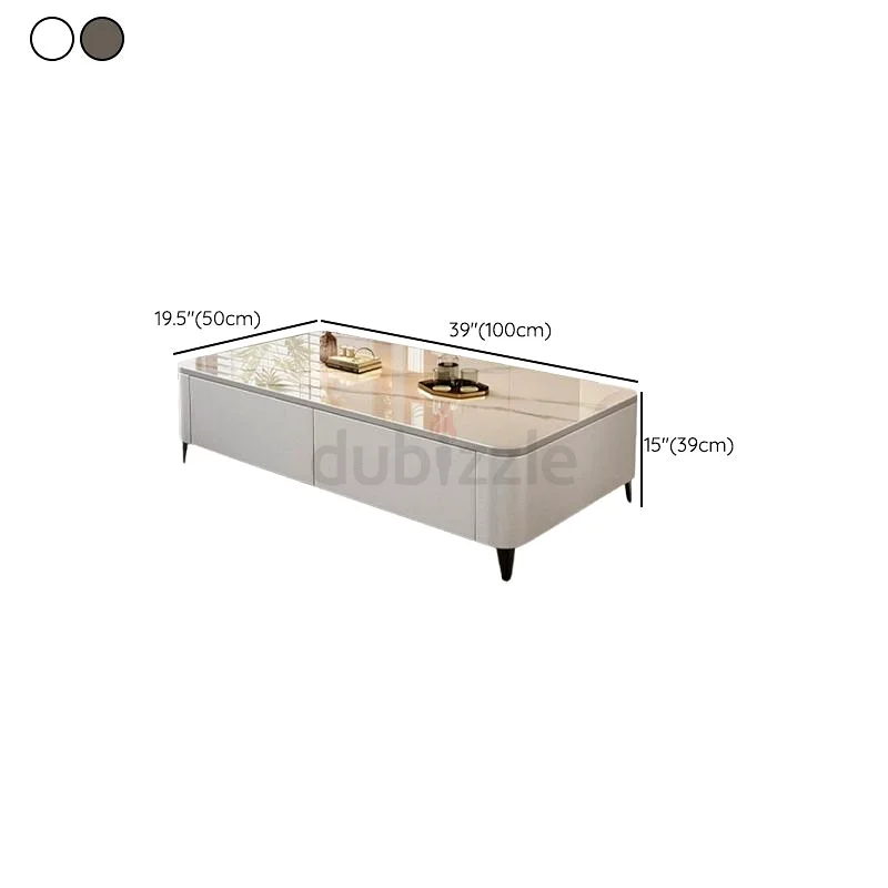 Mission Style Single Parallelogram Slate Board Game Coffee Table with Four Legs,  and 2 Drawers63179865332866114