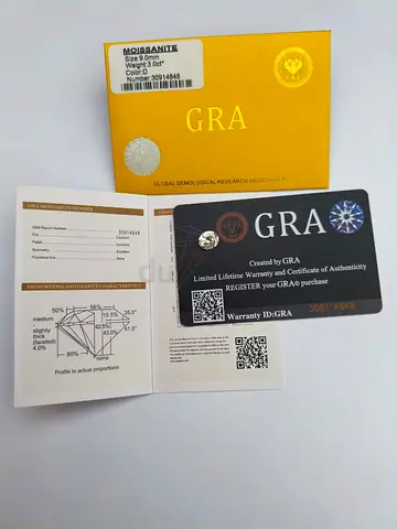 Moissanite Round Cut 3 Ct Diamond With GRA Certificate