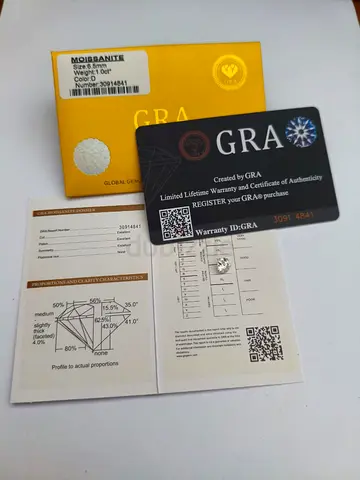 Moissanite Round Cut 1 Ct Diamond With GRA Certiricate