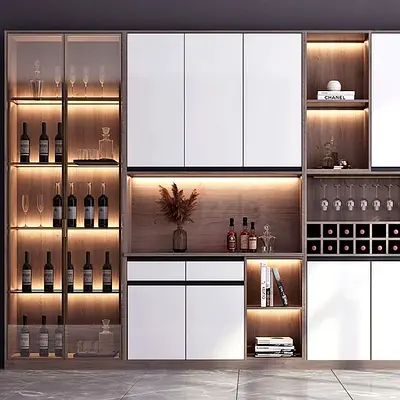 Classic cabinet with aluminum  doors