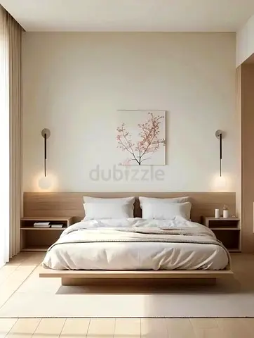 Japanese bed with side table