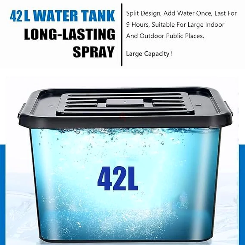 Misting Fan Floor Fan With 90° Oscillation, Low noise,41L Water Tank Air Flow Fan Mist Fan, 580W.Spr63219826573443113