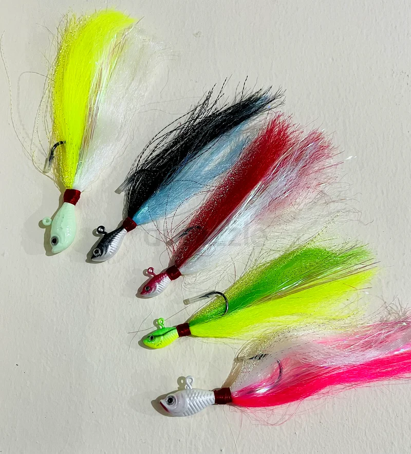 Big feather fishing jig with colorful head63241125010562111
