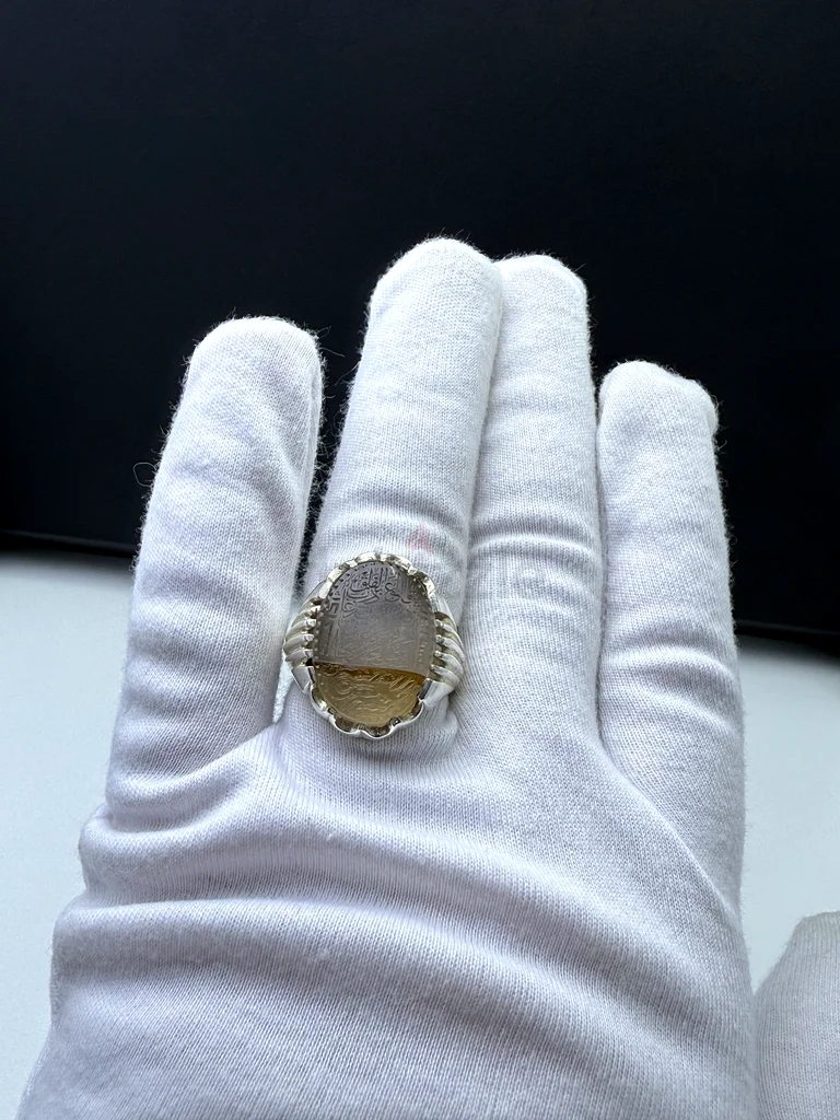 A ring with a Yemeni agate stone engraved with Surah Al-Falaq63173515636737111
