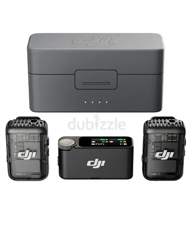 DJI Mic 2 (2 TX + 1 RX + Charging Case), All-In-One Wireless Microphone, Intelligent Noise Cancellin