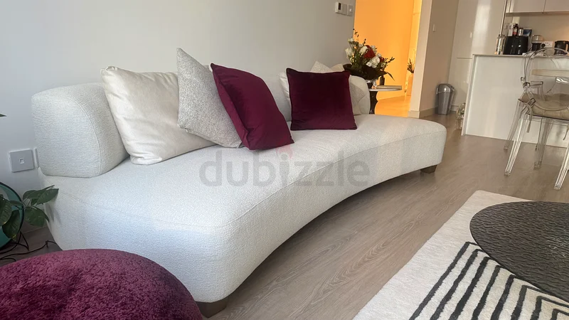Stylish Curved Sofa with Cushions - 2.36m62863822539522113