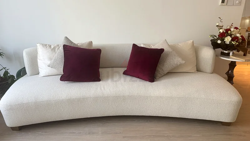Stylish Curved Sofa with Cushions - 2.36m62863822539522112