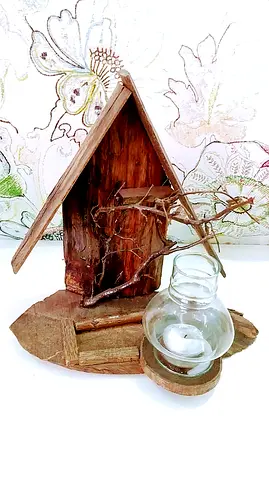 Aesthetic wooden candle holder