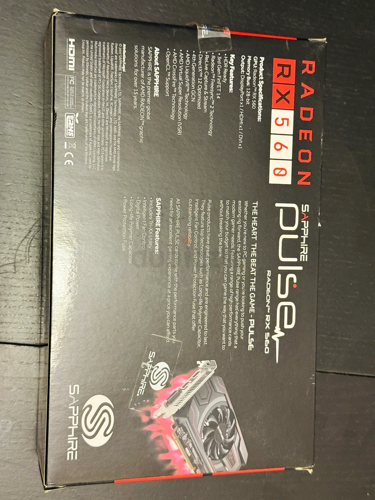 Sapphire Pulse Radeon RX 560 - Overclocked Graphics Card63257116695553112