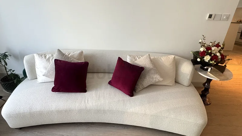 Stylish Curved Sofa with Cushions - 2.36m62863822539522111