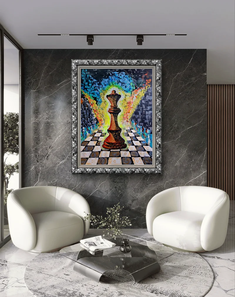 Vibrant Chess Queen Art - A Stunning Statement Piece!(120 x 90)cm63177129377153111