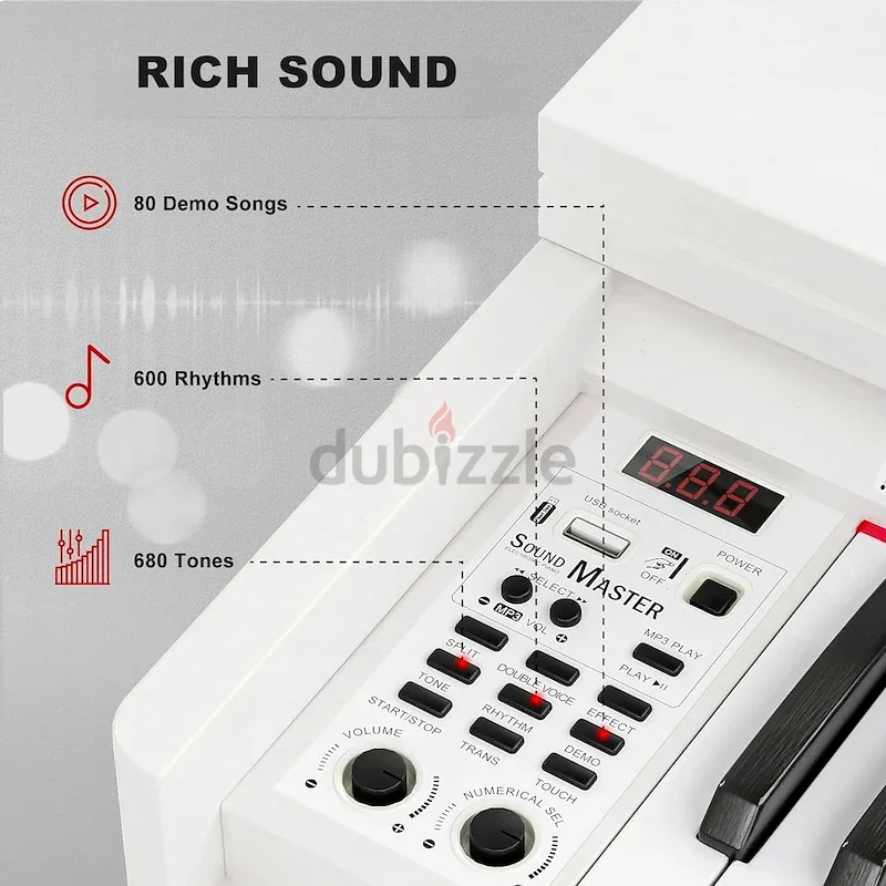 White Digital Piano 88 Hammer Action Keyboard63227279609859111