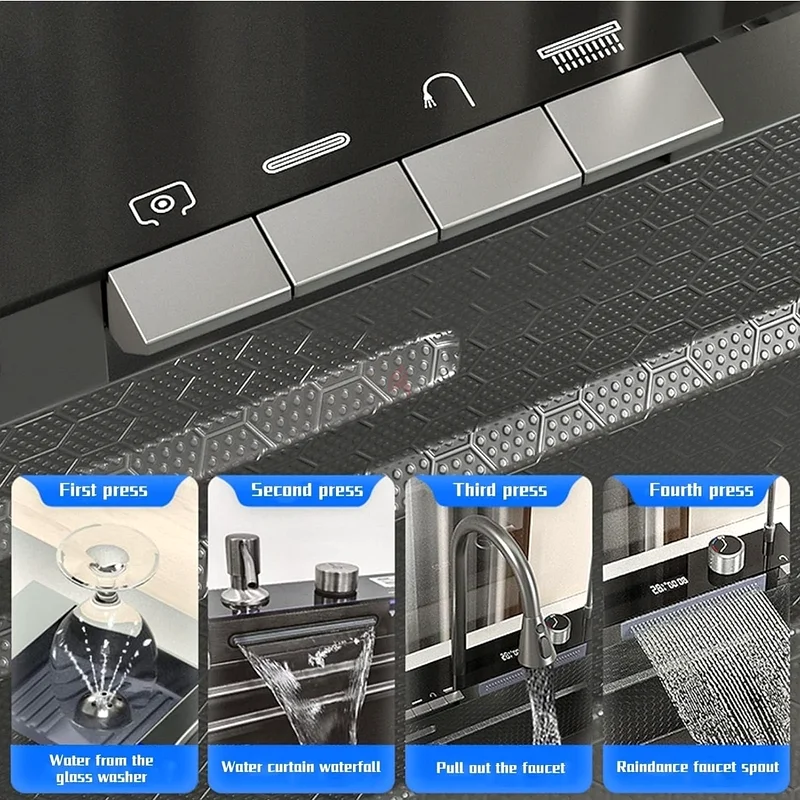 Luxury Black Kitchen Sink with Digital Display63263505303425114