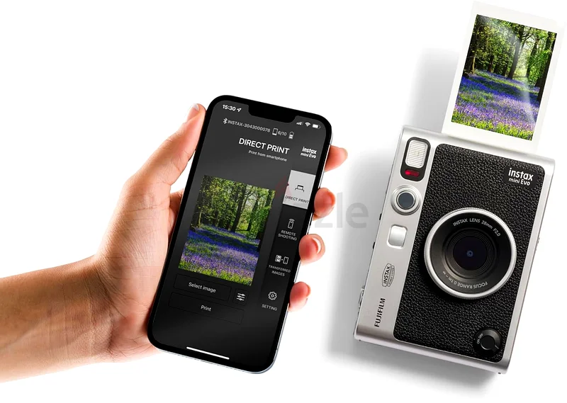 Fujifilm INSTAX Mini EVO Hybrid Instant Camera – Black (USB-C) | Instant Print with Digital Preview,63241664843393114