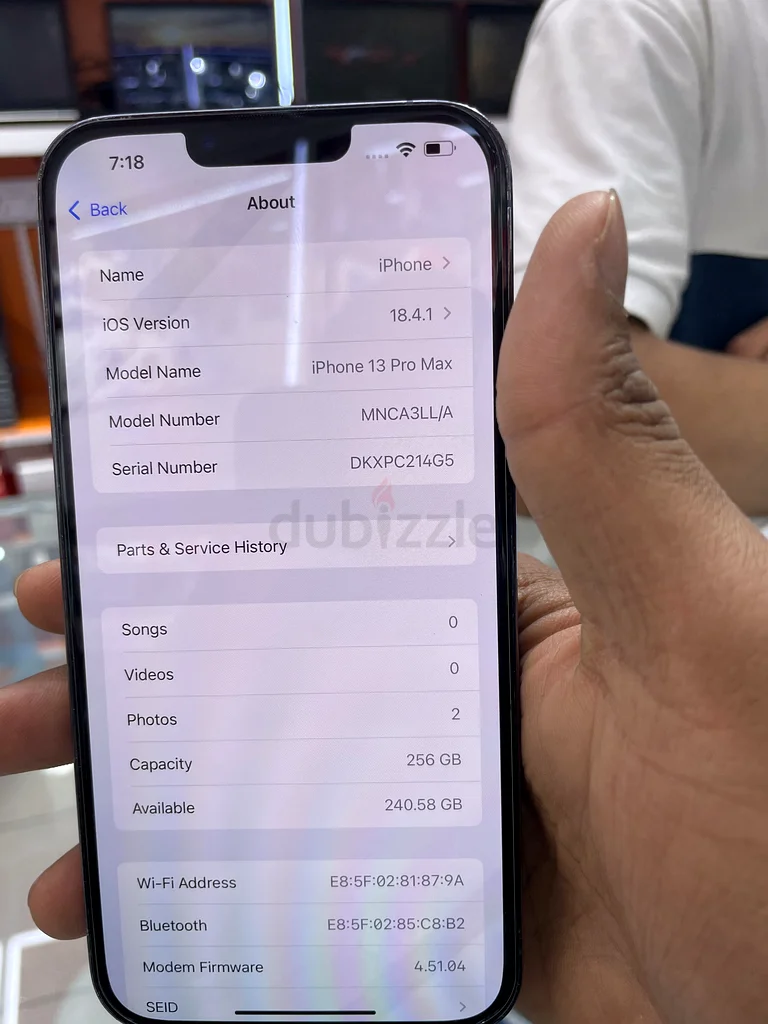13 برو ماكس 256 جيجابايت 2000 درهم63212901391745112