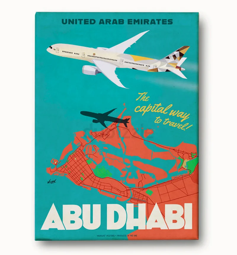 The Capital Way Abu Dhabi Etihad Airways poster Stretched Canvas A2 (59.4 × 42 cm)63264068786177110