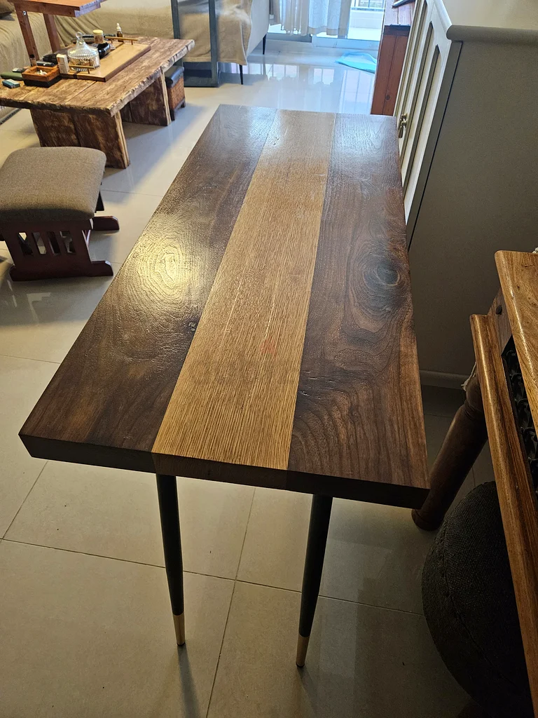 American Walnut and Oak Console.63217825522049113