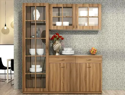 Wooden glass door cabinet