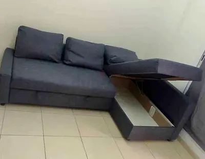 IKEA L Shape sofa with big storage in L , you can fix the L left and right