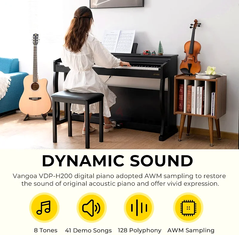 Digital Piano with Stool - 88 Keys Weighted Hammer Action63227279597313113