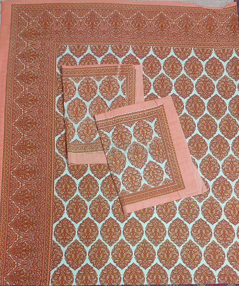 Jaipuri handblock king size cotton bedsheets63217332546561112