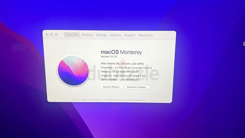 iMac 5K رتينا، أواخر 2015، 27 بوصة، 32 جيجابايت رام، 2 تيرابايت SSD63256078373762111