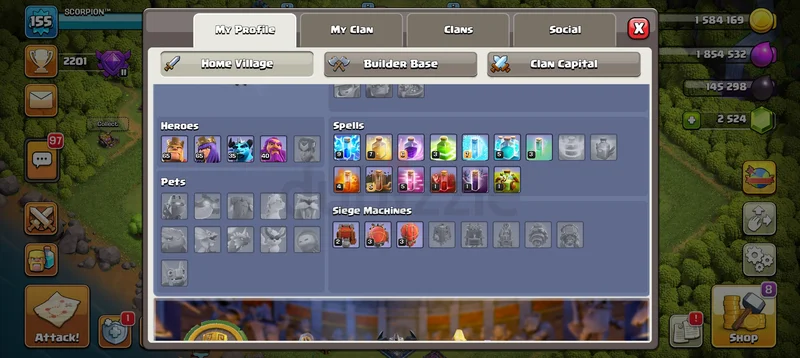 Clash of Clans account town hall 12 fully max and have more than 2,500 gems, used properly63175277288961112