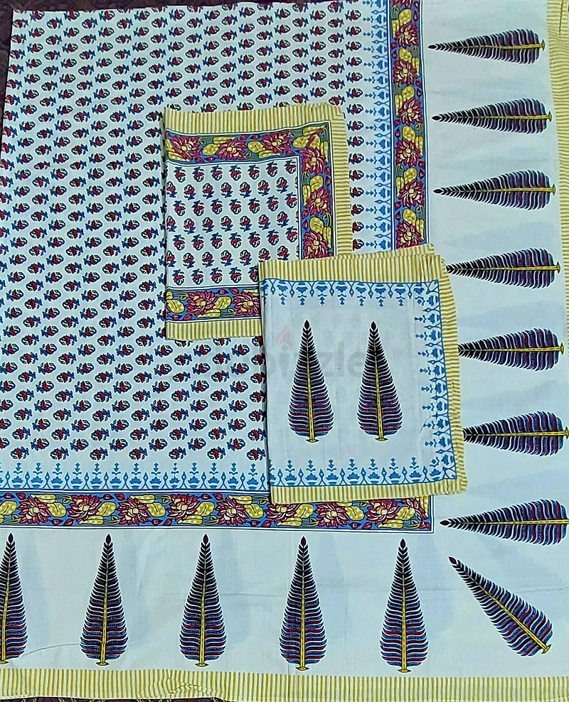 Jaipuri handblock king size cotton bedsheets63217332546561111