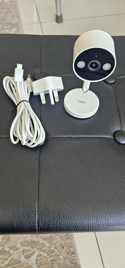 كاميرا TP-Link Tapo C120 الأمنية للمنزل بدقة 2K و4 ميجابكسل، مع كاميرا مراقبة لاسلكية تحتوي على بطاقة ذاكرة SabDisk سعة 64 جيجابايت63261821079298111