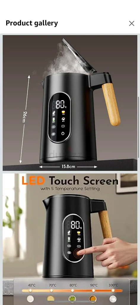 Electric Kettle 1.7 liter, Digital Display, Temperature Control, Boil Dry Protection, Automatic Shut63252434822659114