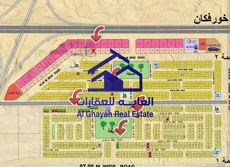 Residential lands for sale in Al Sahma area, Sharjah, near Al Suyoh (distinctive location)62863770337281112