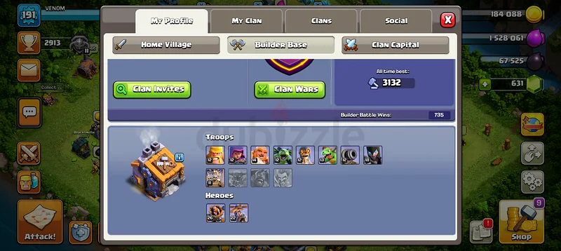 Clash of Clans account town hall 14 fully max and have more than 600 gems, used properly63174331961731113