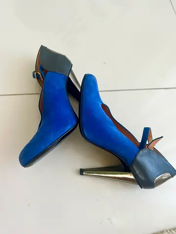 Roland Mouret authentic leather blue/grey shoes size 36-37