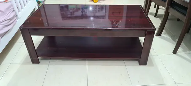 Stylish Wooden Coffee Table with Open Shelf