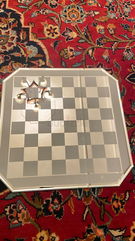 Swarovski silver crytal chess set -orignal box, mirrored board63223849993218113