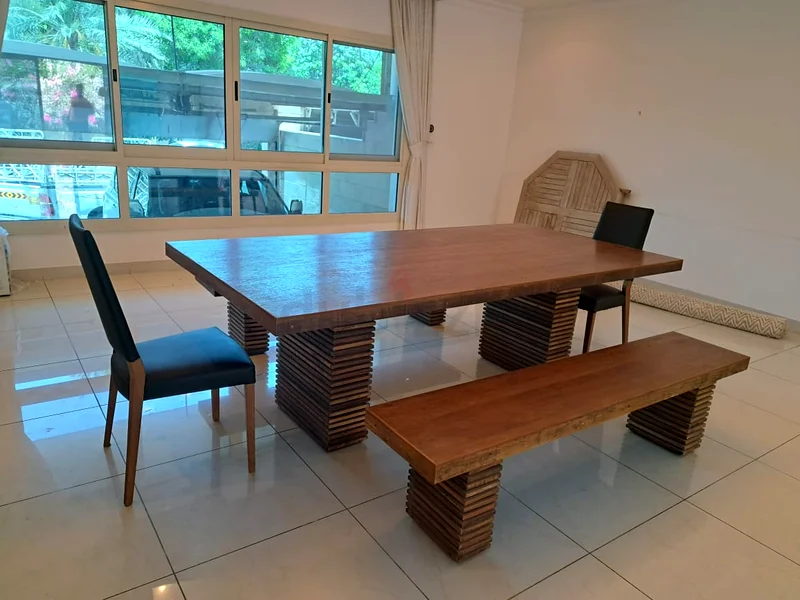 CRATE AND BARREL RECLAIMED SOLID WOOD DINING SET62863821649154117