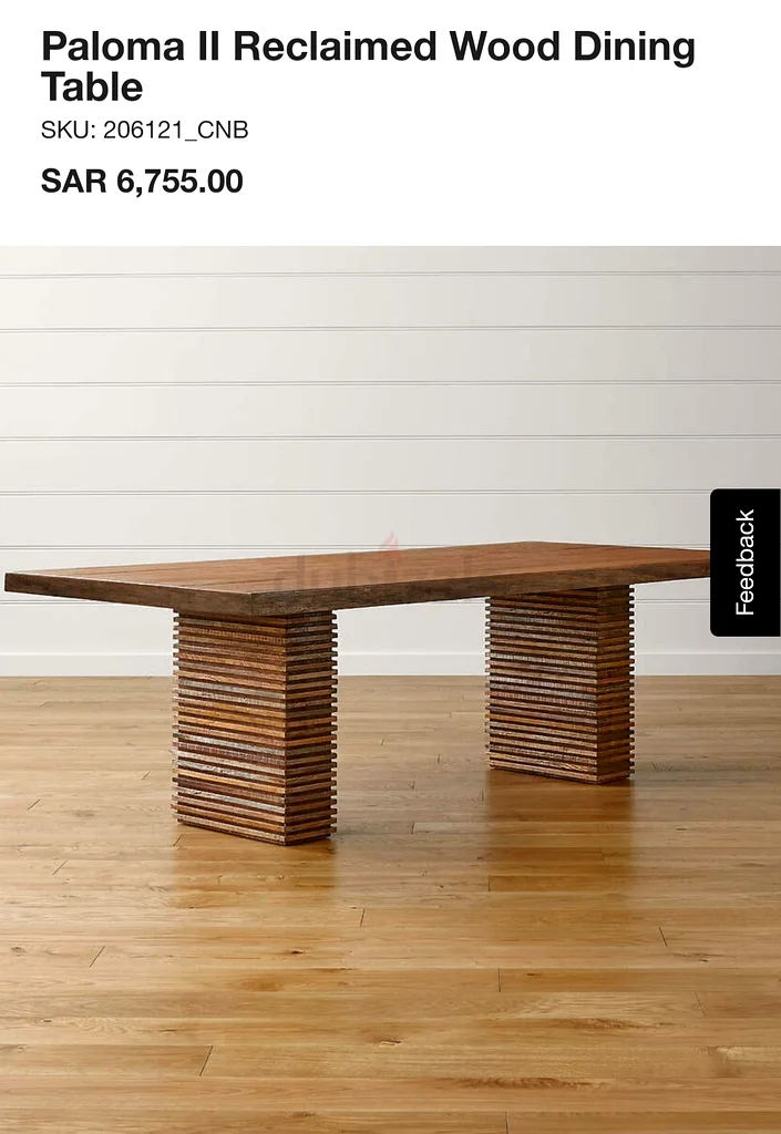 CRATE AND BARREL RECLAIMED SOLID WOOD DINING SET62863821649154114
