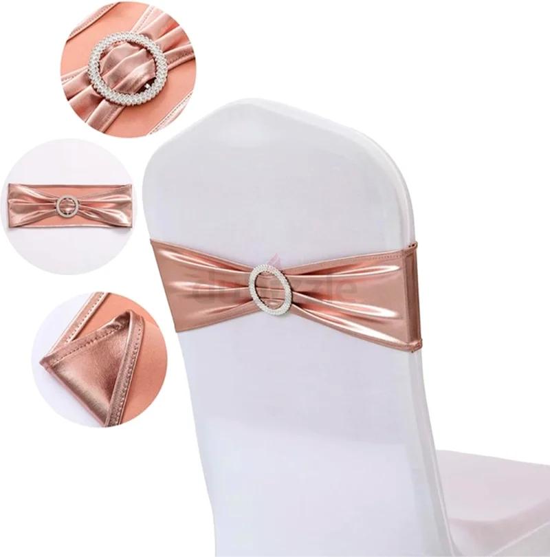 70 White stretch chair covers with 60 chair bows decorations63221860482946117