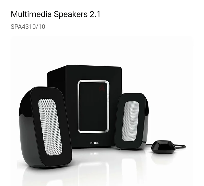 Philips SPA4310/10 2 Speaker  Subwoofer Multimedia Speaker System63262399916289111
