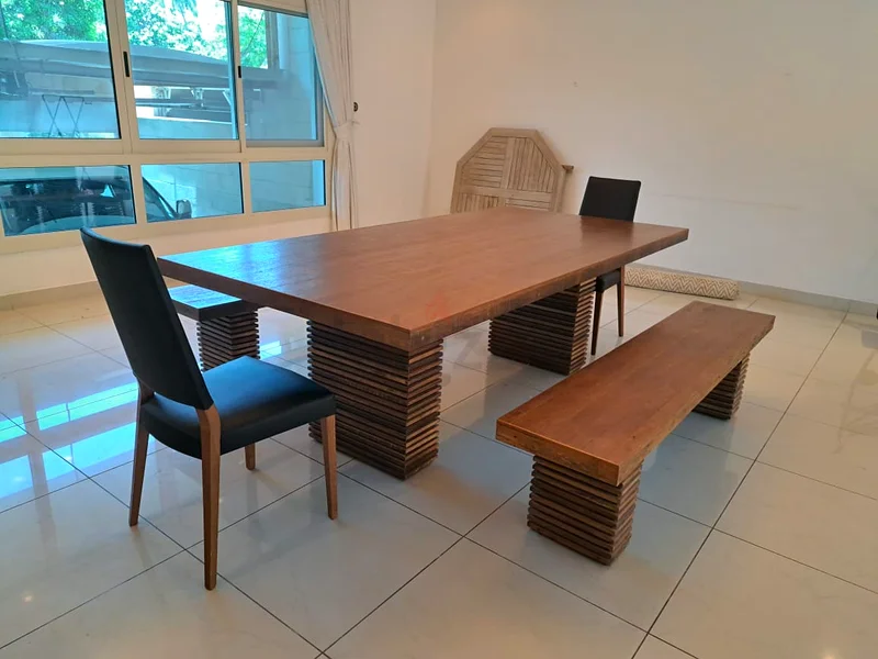 CRATE AND BARREL RECLAIMED SOLID WOOD DINING SET62863821649154111