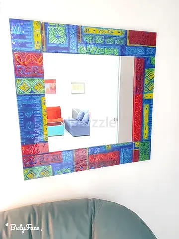 Colorful Hand-Painted Wall Mirror - A Splash of Art for Your Home!
