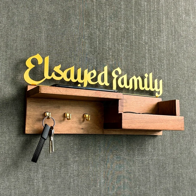 Personalized Wood  Metal Family Key Holder for Home Wall Decor63207893675779111