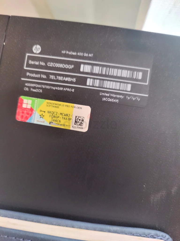HP Desktop Computer - Hp Prodesk 400 G6 MT63256078797827112